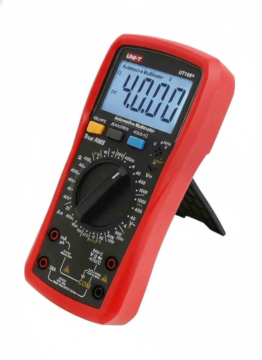 Vehicle automotive digital multimeter testing parasitic battery drain on a UK car